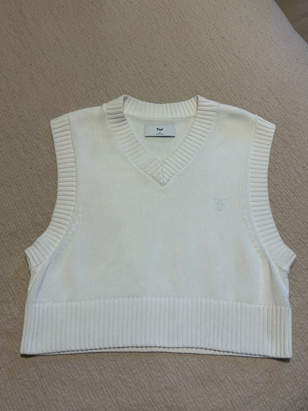 TNA Cream Knit V-Neck